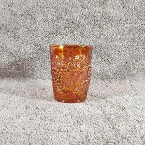 Indiana Glass Harvest Grape Tumbler Marigold Carnival Glass Iridescent Vintage